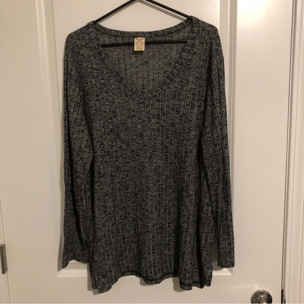Faded Glory Lightweight Gray and Black Sweater. Size XXL (20).